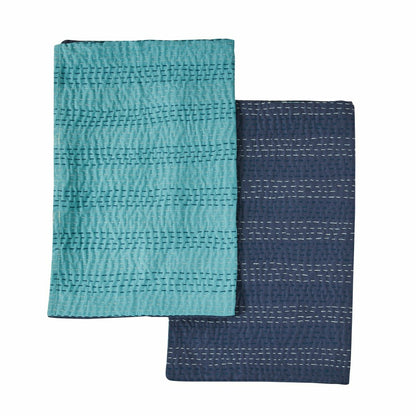 Hand Stitched Reversible Kantha Pillow Sham Pairs | Plow & Hearth
