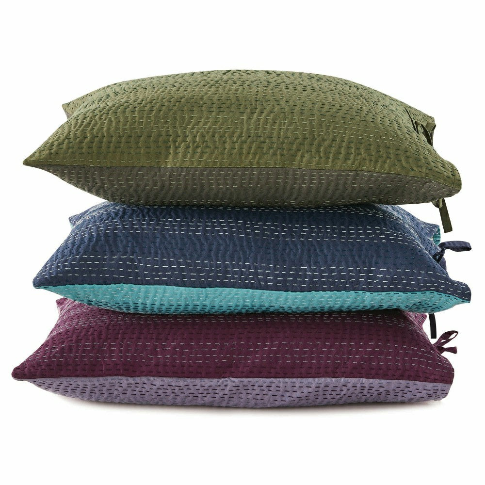 Hand Stitched Reversible Kantha Pillow Sham Pairs | Plow & Hearth