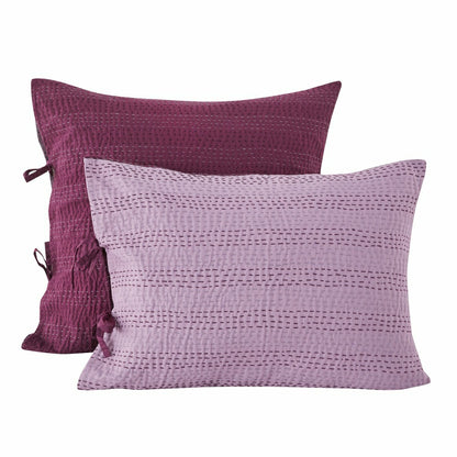 Hand Stitched Reversible Kantha Pillow Sham Pairs | Plow & Hearth
