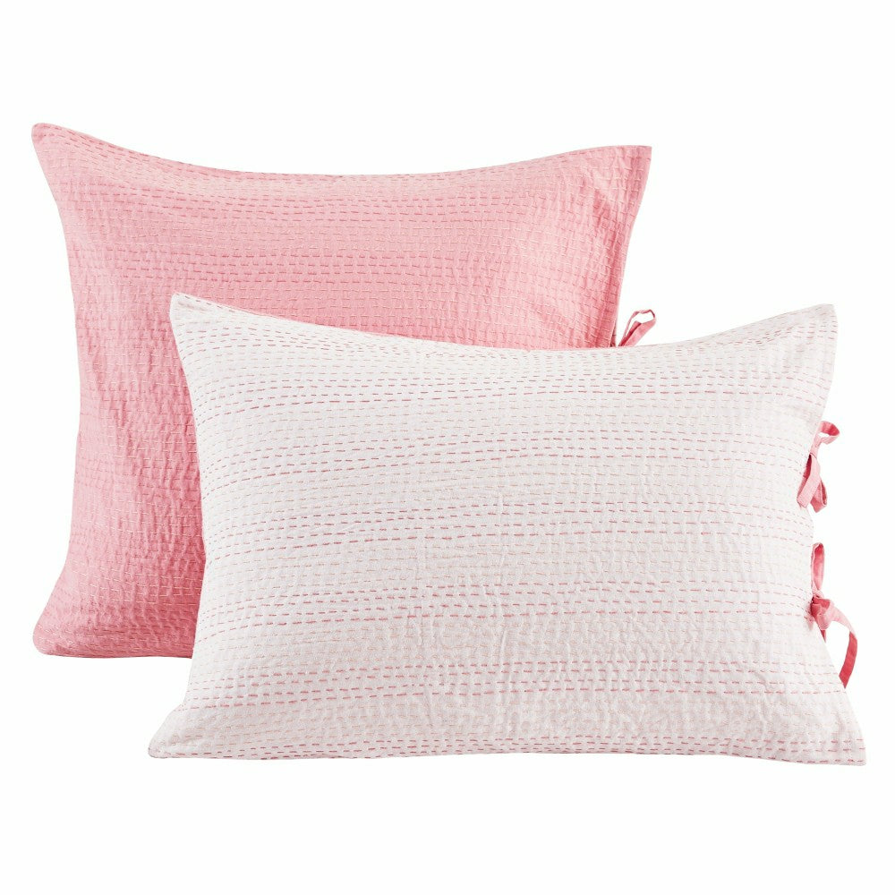Hand Stitched Reversible Kantha Pillow Sham Pairs | Plow & Hearth