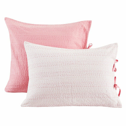 Hand Stitched Reversible Kantha Pillow Sham Pairs | Plow & Hearth