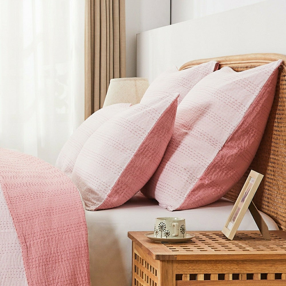 Hand Stitched Reversible Kantha Pillow Sham Pairs | Plow & Hearth