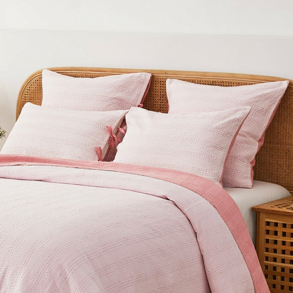 Hand Stitched Reversible Kantha Pillow Sham Pairs | Plow & Hearth