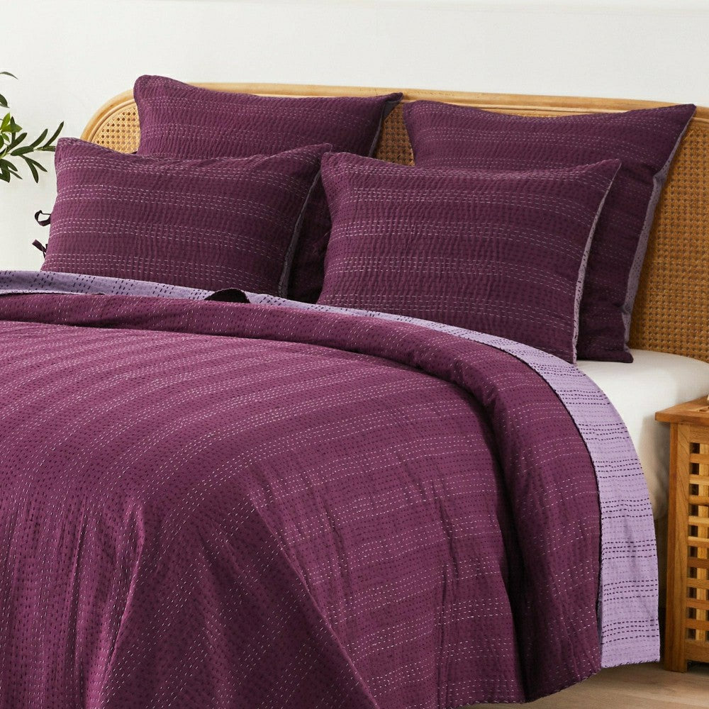 Hand Stitched Reversible Kantha Pillow Sham Pairs | Plow & Hearth
