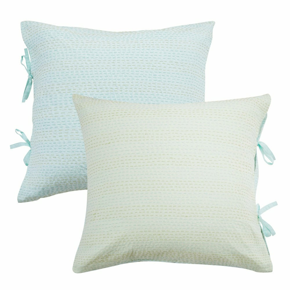 Hand Stitched Reversible Kantha Pillow Sham Pairs | Plow & Hearth