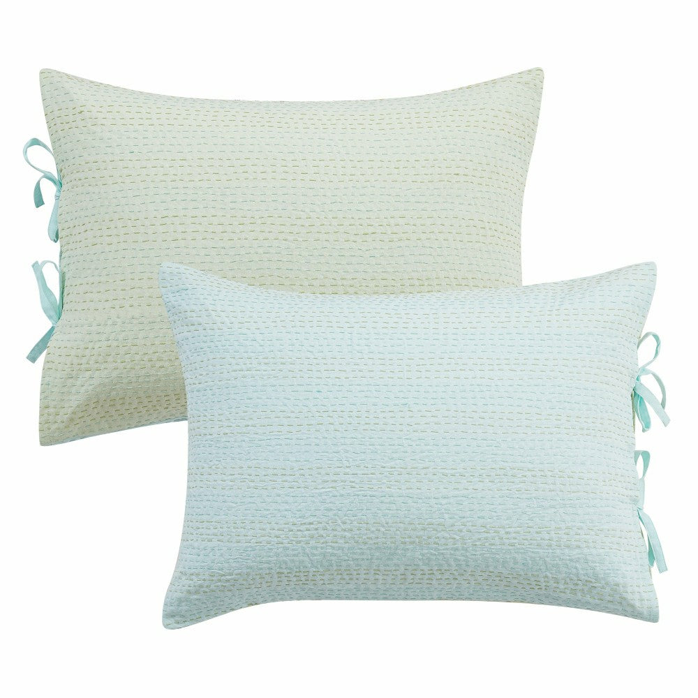 Hand Stitched Reversible Kantha Pillow Sham Pairs | Plow & Hearth