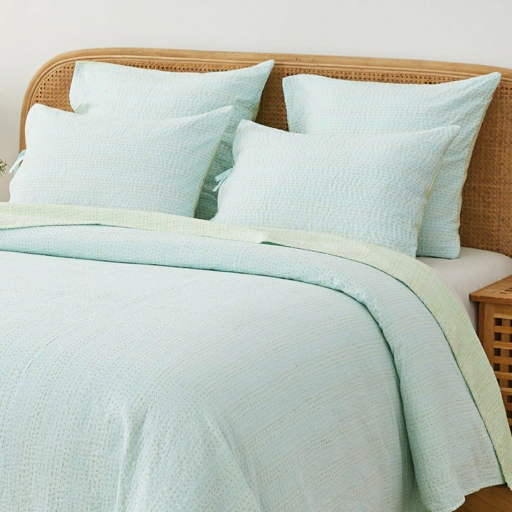 Hand Stitched Reversible Kantha Pillow Sham Pairs | Plow & Hearth