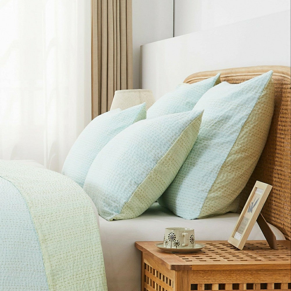 Hand Stitched Reversible Kantha Pillow Sham Pairs | Plow & Hearth