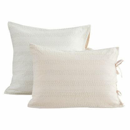 Hand Stitched Reversible Kantha Pillow Sham Pairs | Plow & Hearth