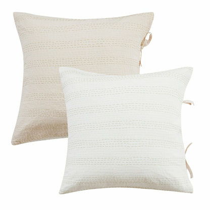 Hand Stitched Reversible Kantha Pillow Sham Pairs | Plow & Hearth