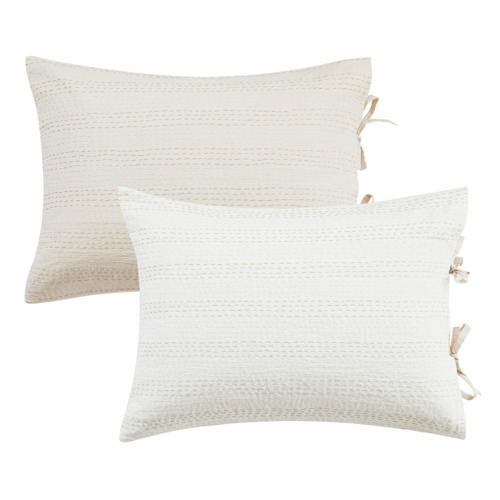 Hand Stitched Reversible Kantha Pillow Sham Pairs | Plow & Hearth