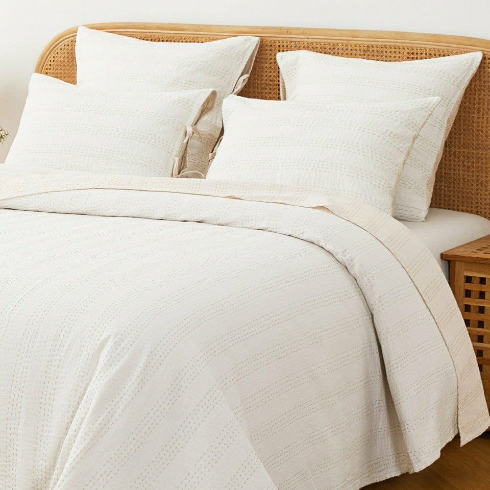 Hand Stitched Reversible Kantha Pillow Sham Pairs | Plow & Hearth