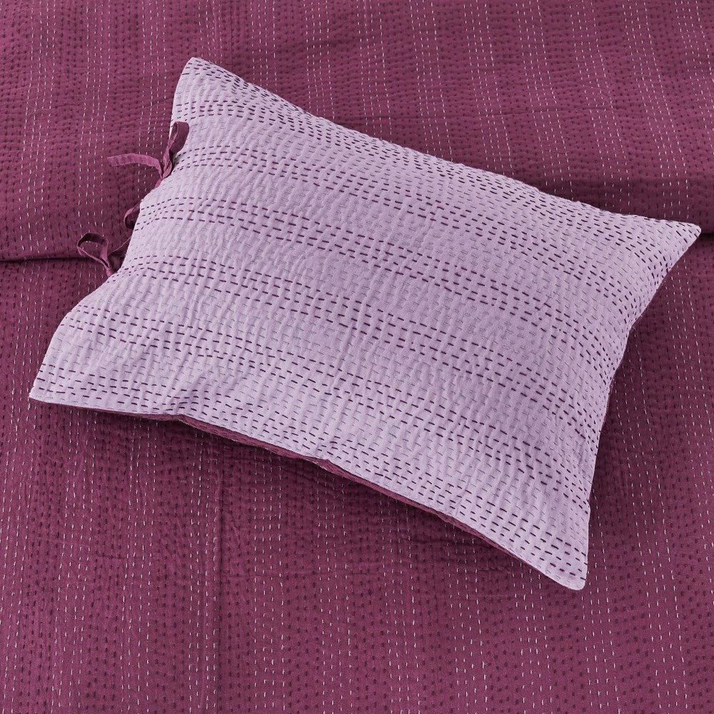 Hand Stitched Reversible Kantha Pillow Sham Pairs | Plow & Hearth