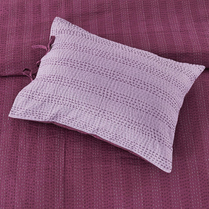 Hand Stitched Reversible Kantha Pillow Sham Pairs | Plow & Hearth