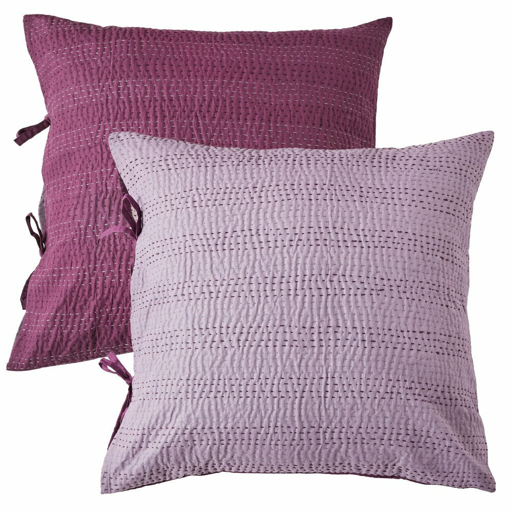 Hand Stitched Reversible Kantha Pillow Sham Pairs | Plow & Hearth