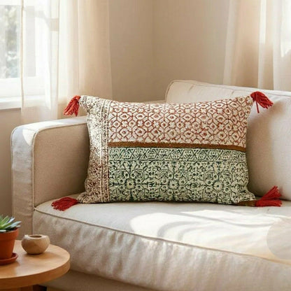 Hand Block Print Rectangular Throw Pillow | Plow & Hearth