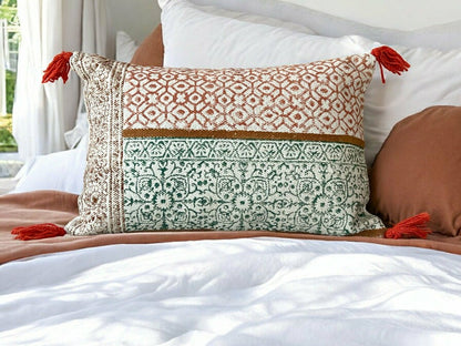 Hand Block Print Rectangular Throw Pillow | Plow & Hearth