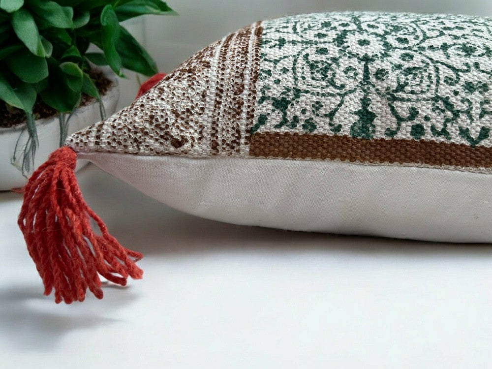 Hand Block Print Rectangular Throw Pillow | Plow & Hearth