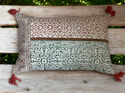 Hand Block Print Rectangular Throw Pillow | Plow & Hearth