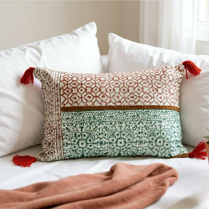 Hand Block Print Rectangular Throw Pillow | Plow & Hearth