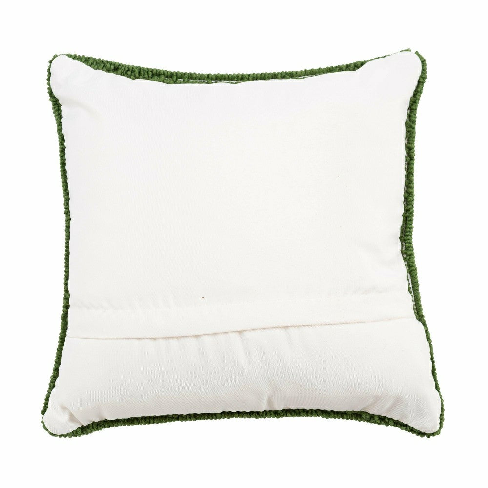 Indoor Outdoor Hooked Pillow Pink Flower 18"x18" | Plow & Hearth