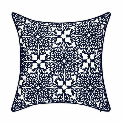 Indoor/Outdoor Embroidered Lacework Throw Pillow | Plow & Hearth