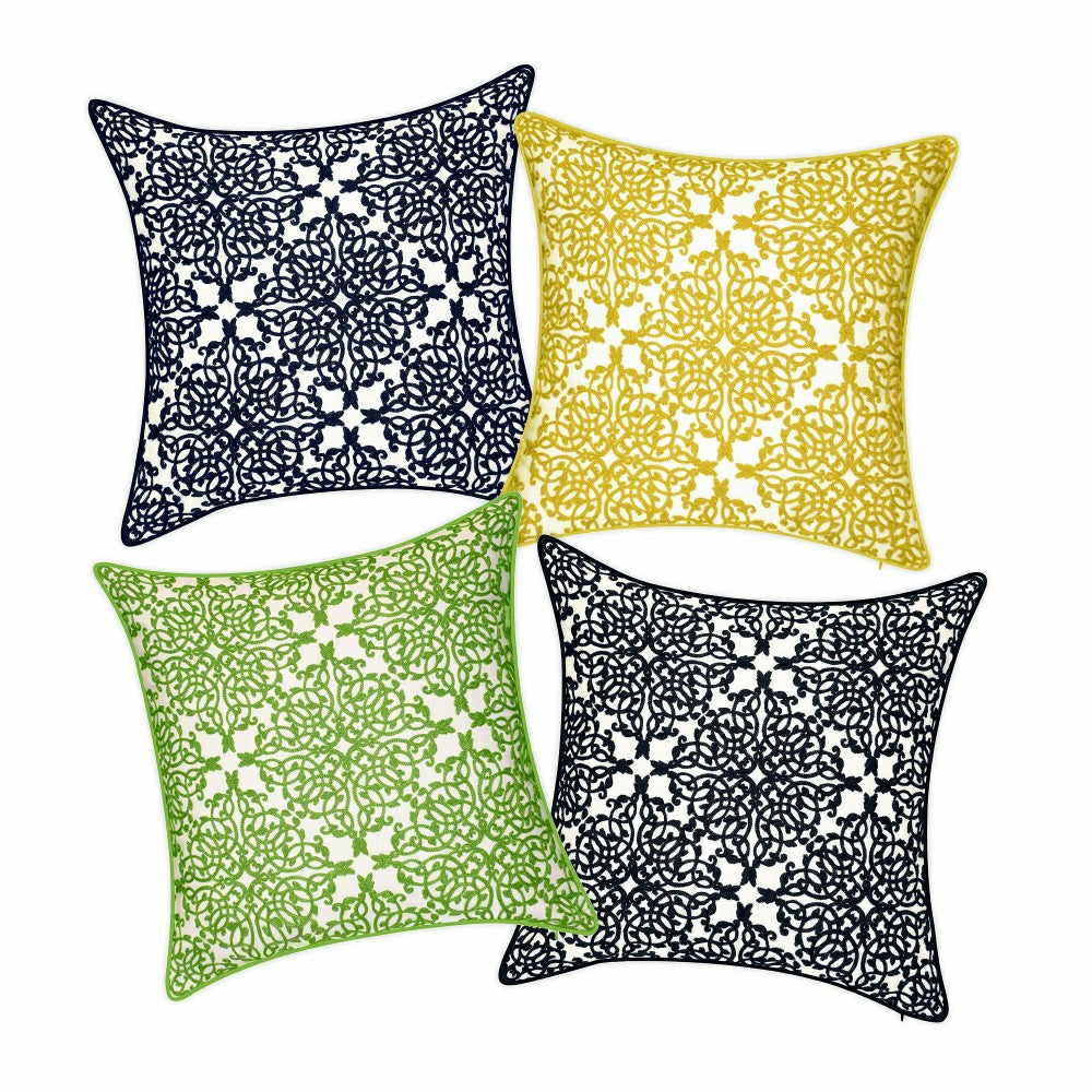 Indoor/Outdoor Embroidered Lacework Throw Pillow | Plow & Hearth