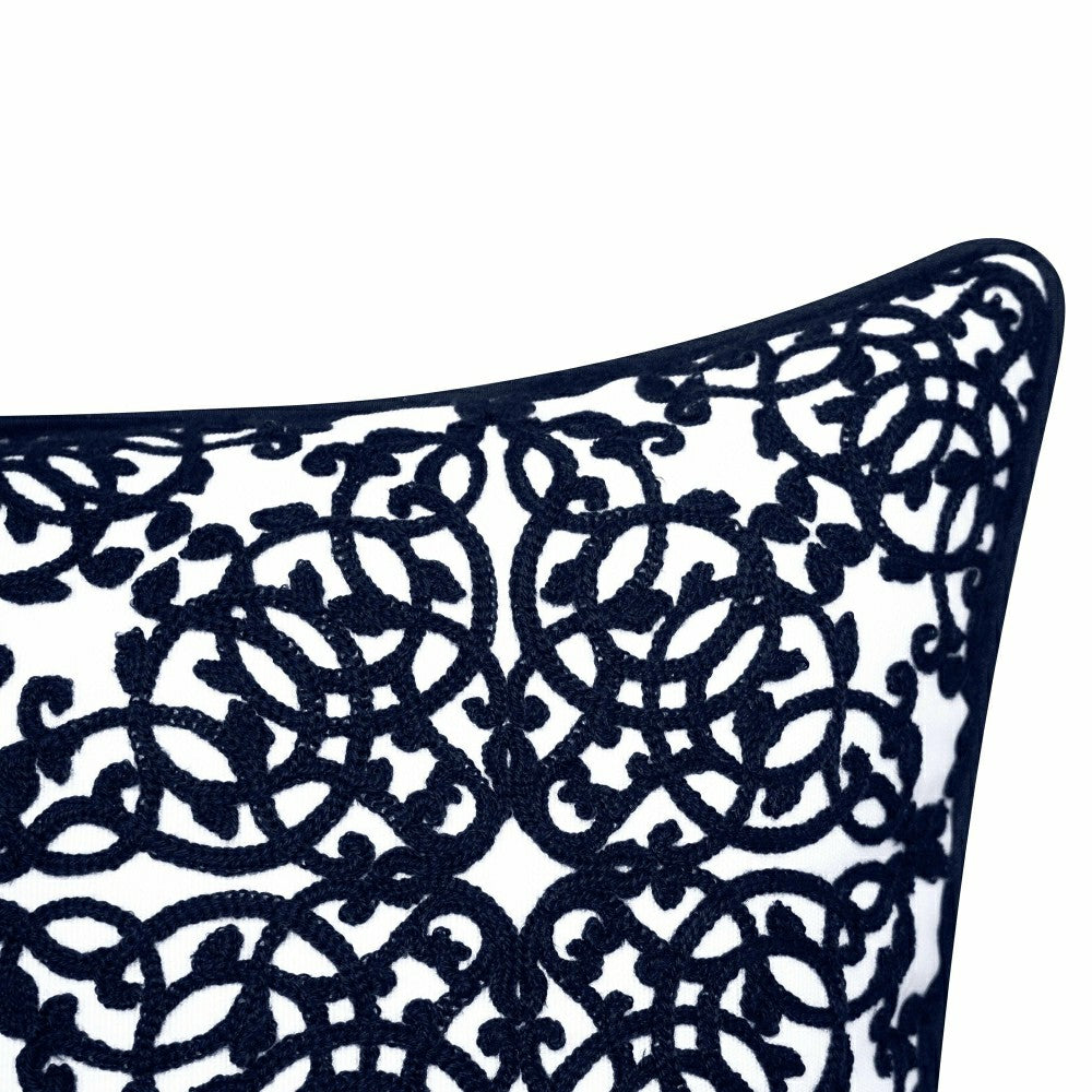 Indoor/Outdoor Embroidered Lacework Throw Pillow | Plow & Hearth