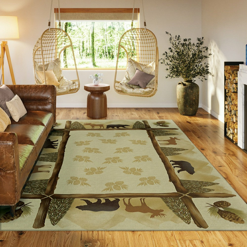 Woodland Excursion Block Polyester Rug | Plow & Hearth