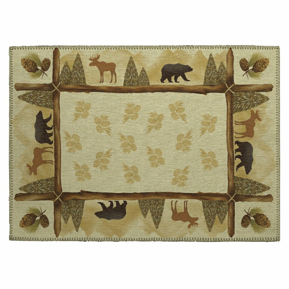 Woodland Excursion Block Polyester Rug | Plow & Hearth