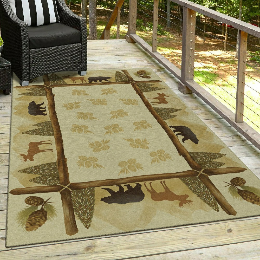 Woodland Excursion Block Polyester Rug | Plow & Hearth