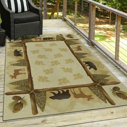 Woodland Excursion Block Polyester Rug | Plow & Hearth
