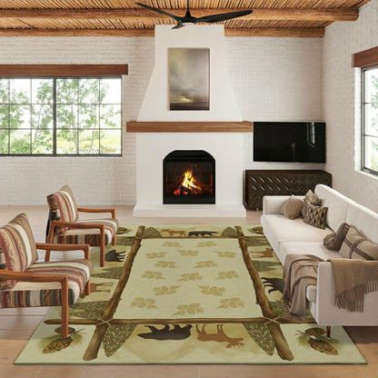 Woodland Excursion Block Polyester Rug | Plow & Hearth