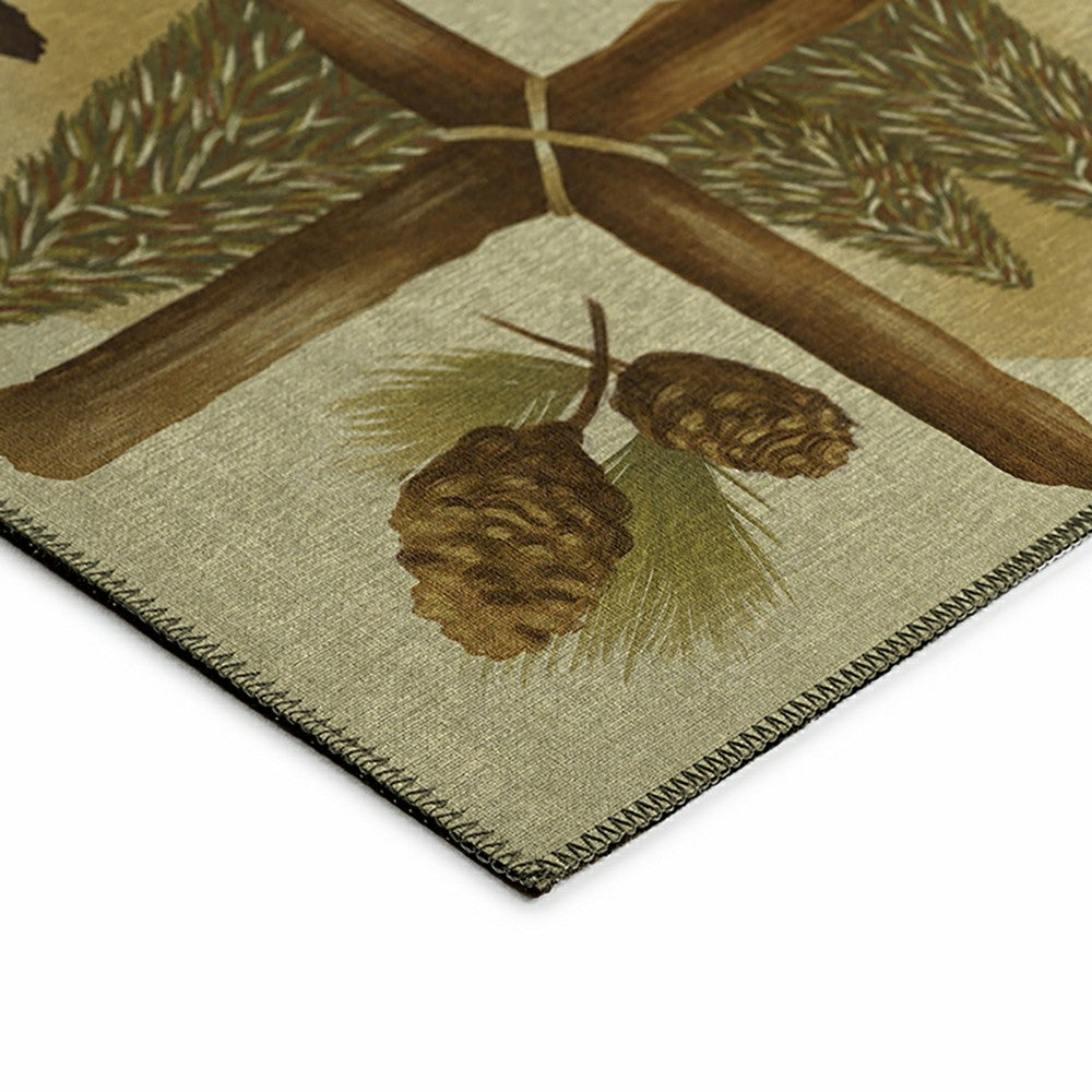 Woodland Excursion Block Polyester Rug | Plow & Hearth