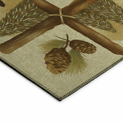 Woodland Excursion Block Polyester Rug | Plow & Hearth