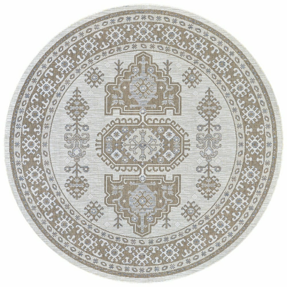 Charm Woodburn Ivory-Sand Indoor/Outdoor Area Rug | Plow & Hearth