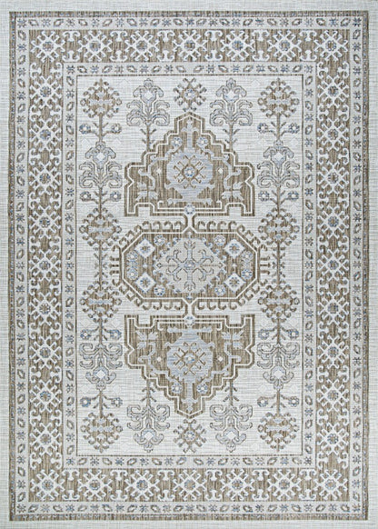 Charm Woodburn Ivory-Sand Indoor/Outdoor Area Rug | Plow & Hearth