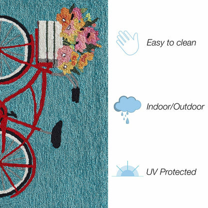 Bike Ride Indoor/Outdoor Rug | Plow & Hearth