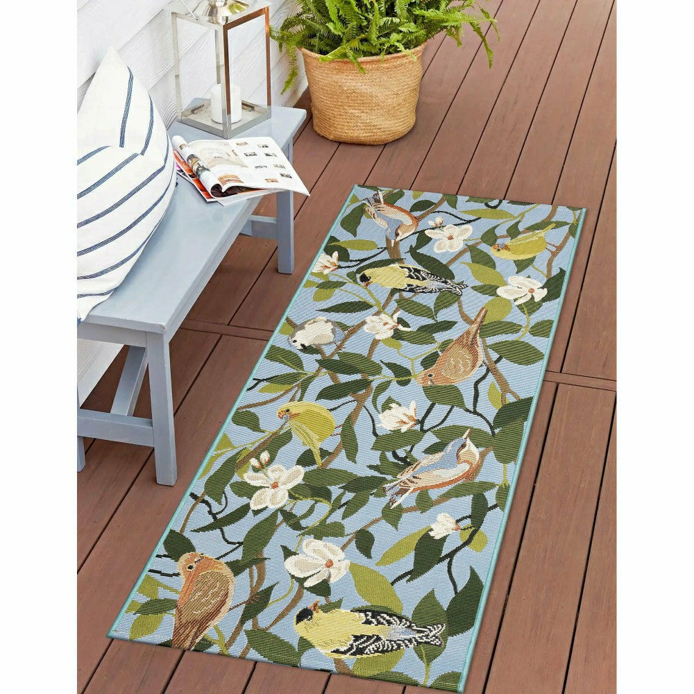 Floral Finches Indoor/Outdoor Rug | Plow & Hearth