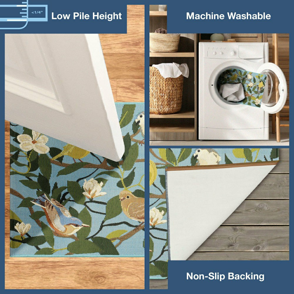 Floral Finches Indoor/Outdoor Rug | Plow & Hearth