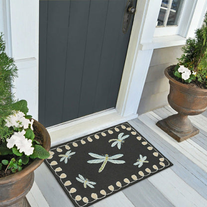 Liora Manne Frontporch Dragonfly Indoor/Outdoor Mat Midnight 2' x 3' | Plow & Hearth