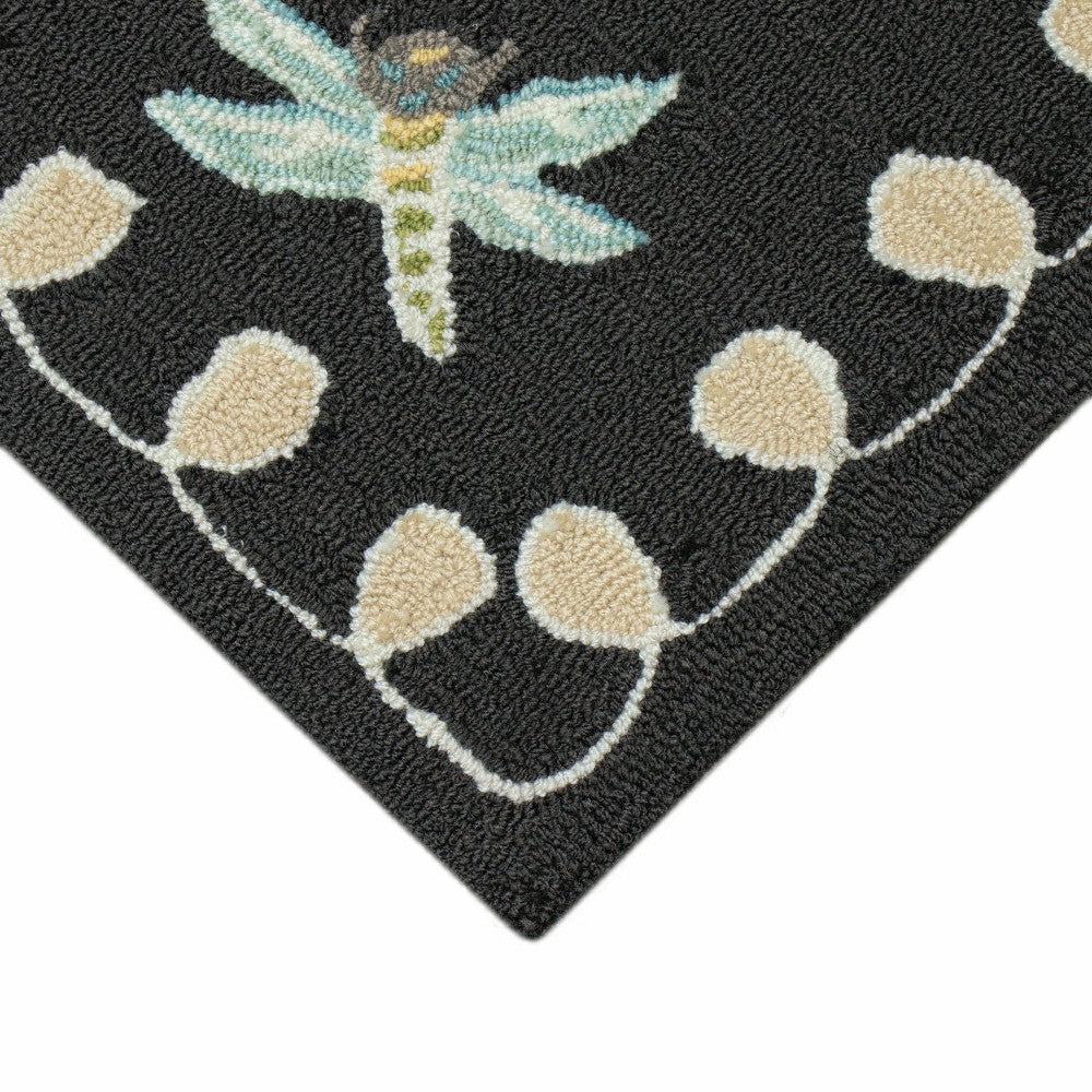 Liora Manne Frontporch Dragonfly Indoor/Outdoor Mat Midnight 2' x 3' | Plow & Hearth