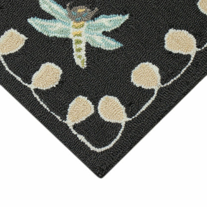 Liora Manne Frontporch Dragonfly Indoor/Outdoor Mat Midnight 2' x 3' | Plow & Hearth