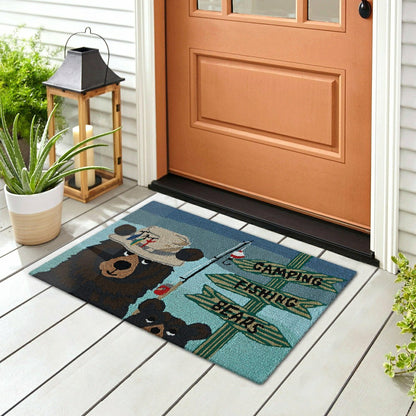 Fishing Bears Indoor/Outdoor Rug | Plow & Hearth