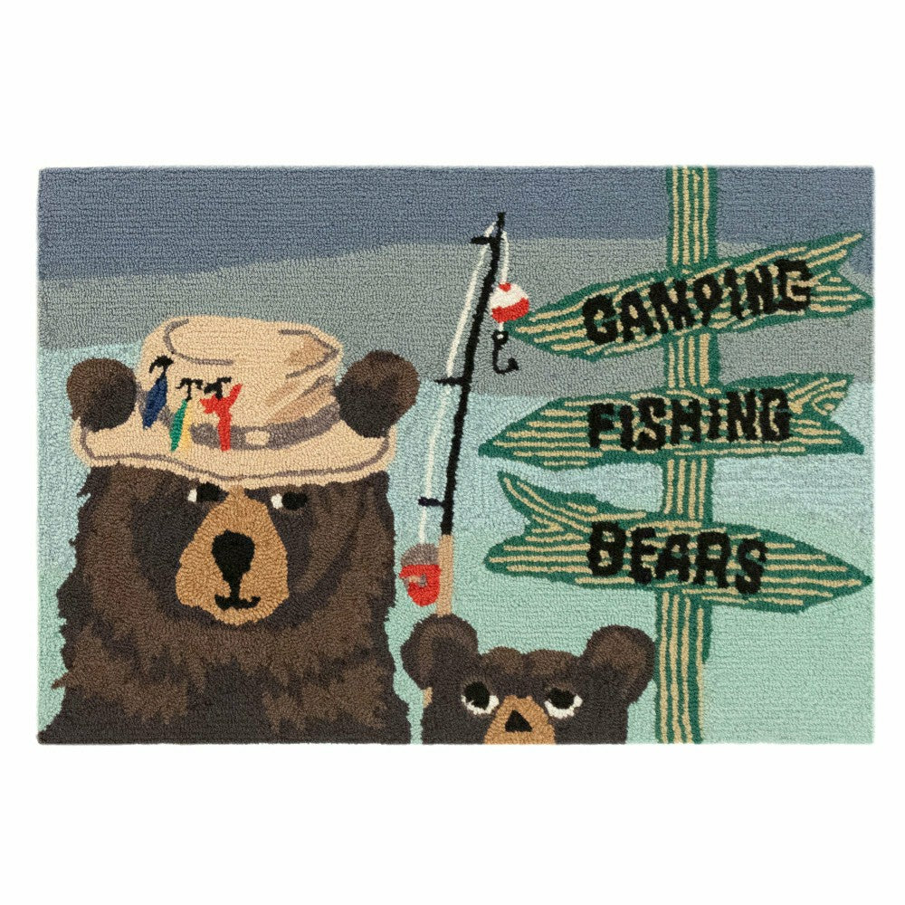 Fishing Bears Indoor/Outdoor Rug | Plow & Hearth