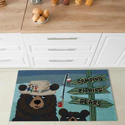 Fishing Bears Indoor/Outdoor Rug | Plow & Hearth