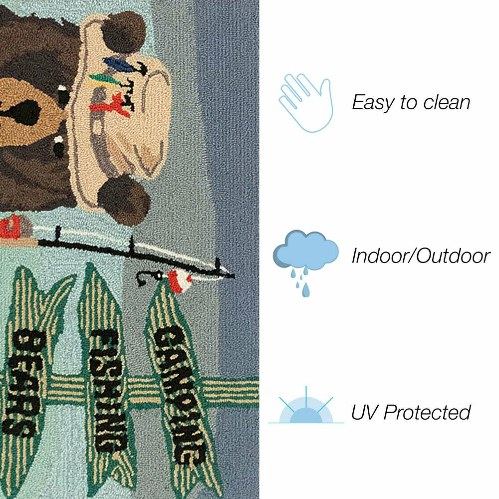 Fishing Bears Indoor/Outdoor Rug | Plow & Hearth