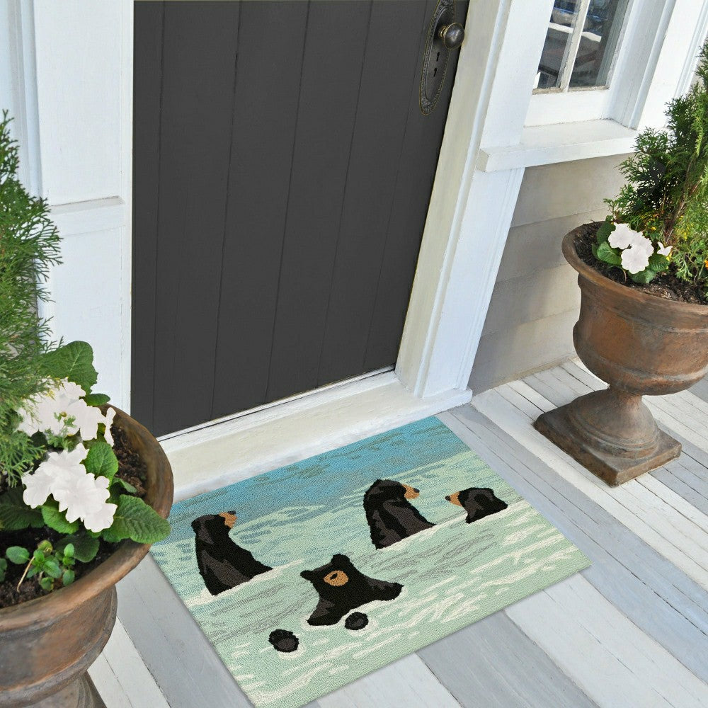 Bathing Bears Indoor/Outdoor Rug | Plow & Hearth