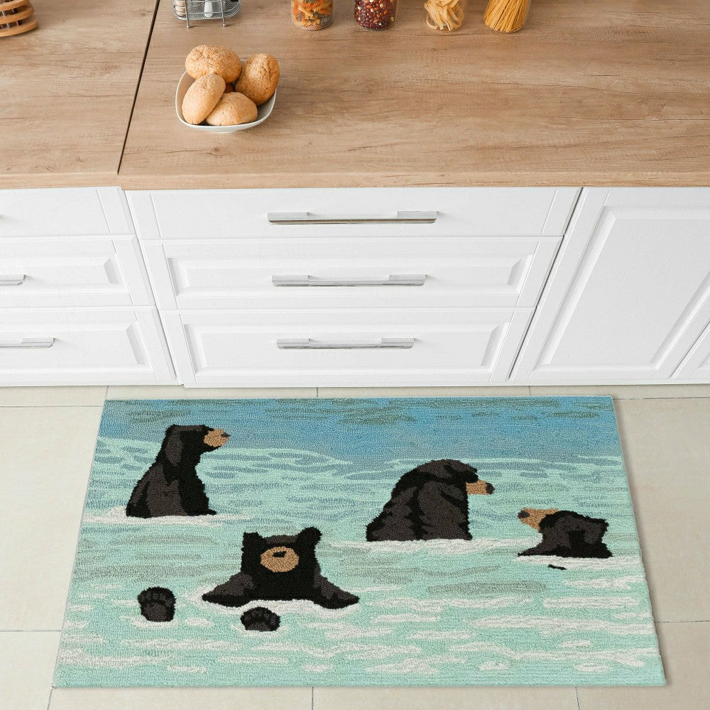 Bathing Bears Indoor/Outdoor Rug | Plow & Hearth