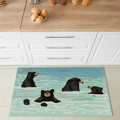 Bathing Bears Indoor/Outdoor Rug | Plow & Hearth